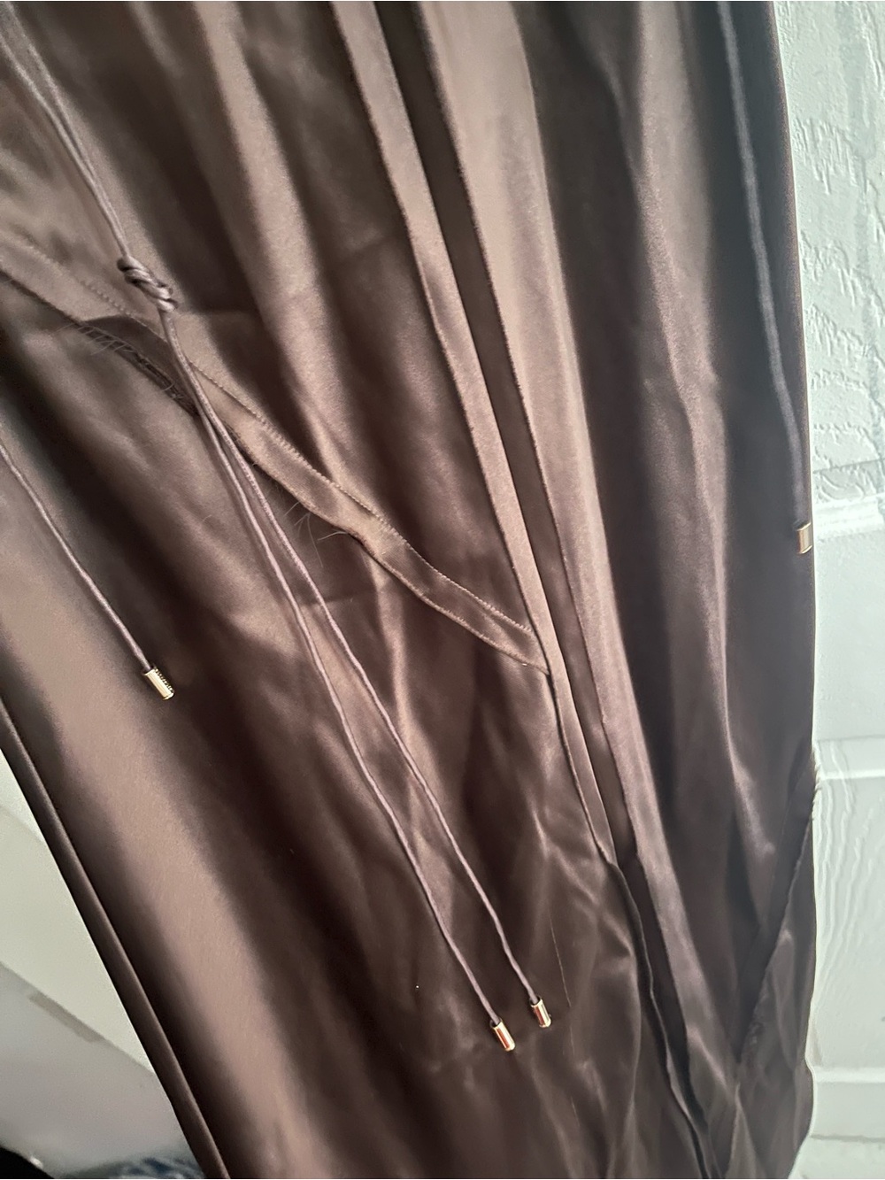 Retrofete Brown Satin Halter Maxi Dress - Picture 5 of 9